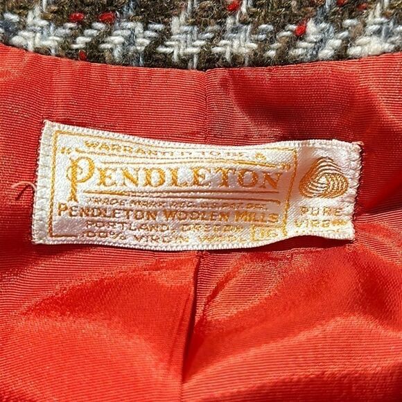 Pendleton Vintage Plaid Wool Button Front Blazer Peacoat Jacket Sz 16 - Picture 12 of 13